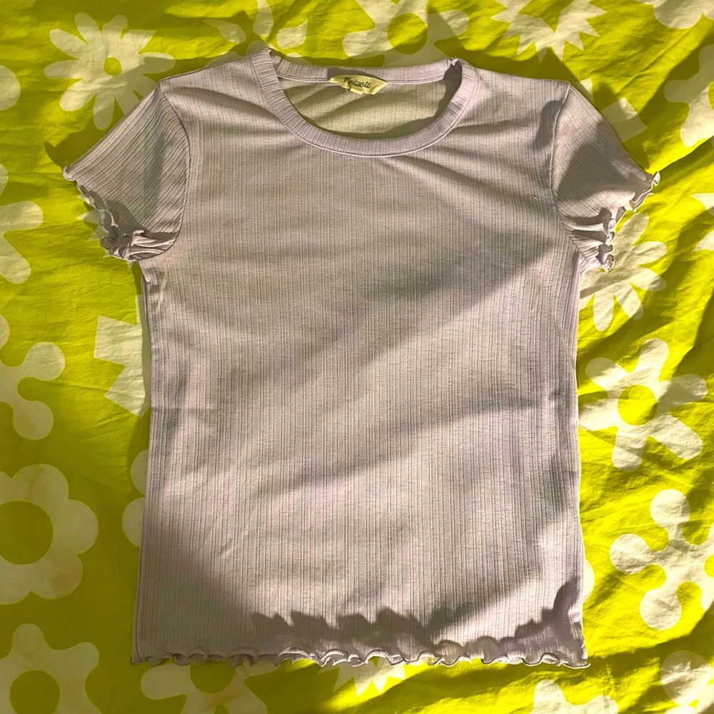 Lavender sheer babydoll Madewell top